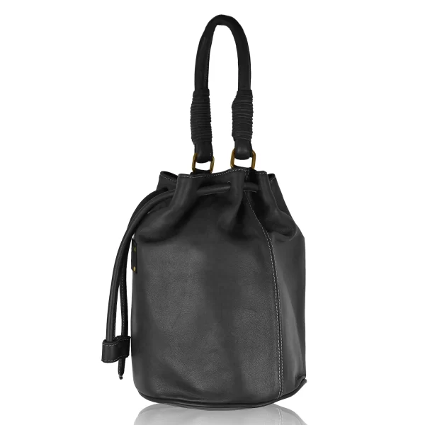 Tawny Cuero Leather Maroon Bucket Bag