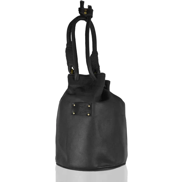 Tawny Cuero Leather Maroon Bucket Bag