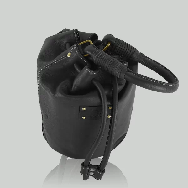 Tawny Cuero Leather Maroon Bucket Bag