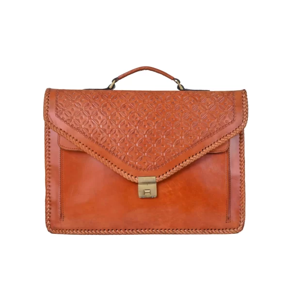 Tawny Cuero Tan Briefcase