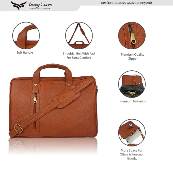 Tawny Cuero Brown Laptop Bag