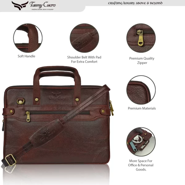 Tawny Cuero Brown Laptop Bag