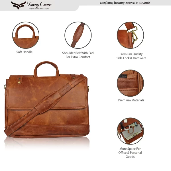 Tawny Cuero Brown Laptop Bag