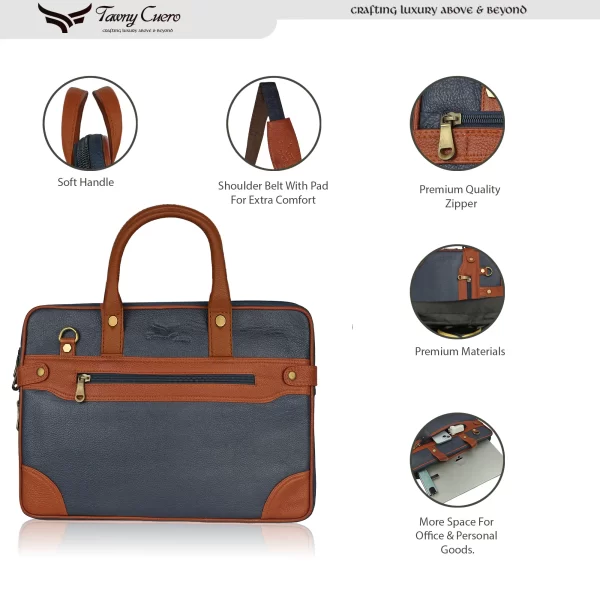 Tawny Cuero Blue Laptop Bag