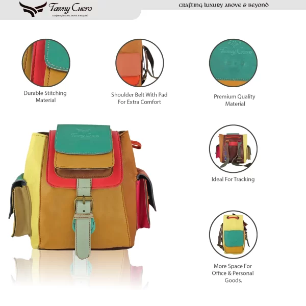 Tawny Cuero Ladies Back-Pack Multi Colour Bag