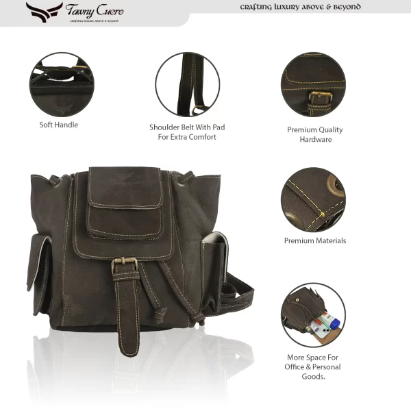 Tawny Cuero Ladies Brown Back-Pack Bag