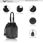 Tawny Cuero Leather Maroon Bucket Bag