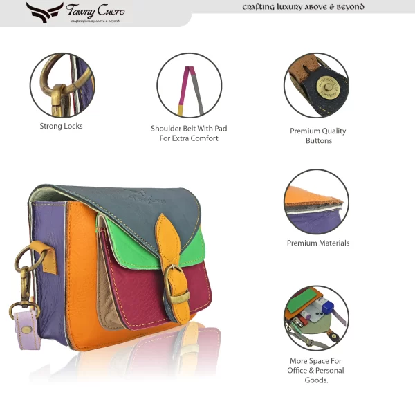 Tawny Cuero Ladies Sling Multi Colour Bag