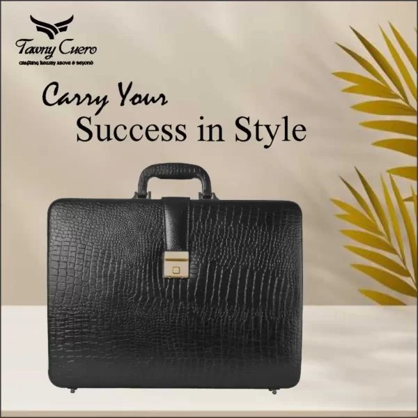 Tawny Cuero Black Briefcase